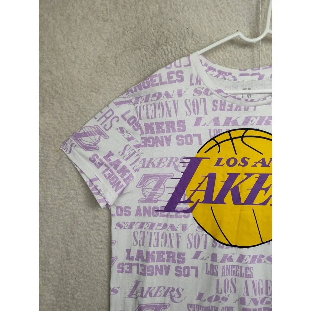 NBA Los Angeles Lakers Men Shirt XXL Purple CottonBlend Short Sleeve Regular Tee